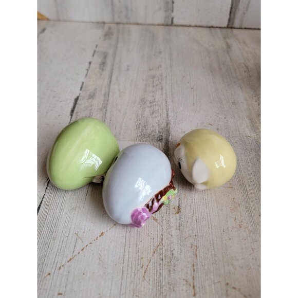 Ceramic Easter egg chocolate bunny set spring rabbit decor figure - Picture 7 of 7